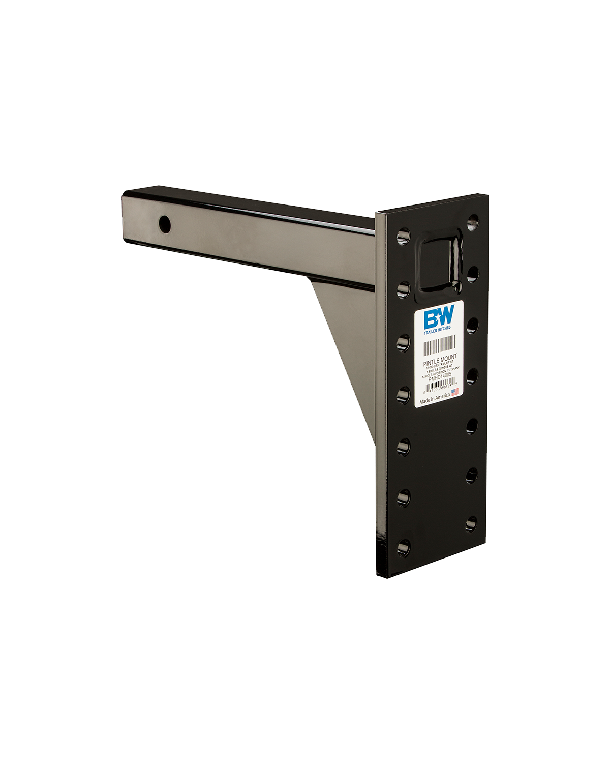 Heavy Duty Pintle Plate - 16K, 14 Hole, 6 Position, 2"x15" Shank (PMHD14005)
