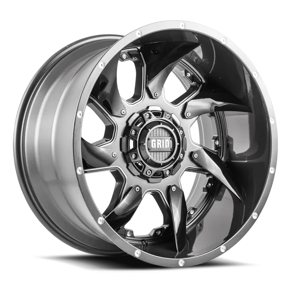 GRID Off-Road GD01 17x9.0 6x139.7 35mm Offset - Gloss Graphite / Milled