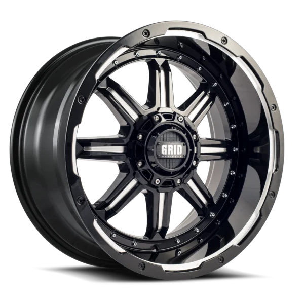 GRID Off-Road GD10 17x9.0 5x114.3/5x127 15mm Offset - Gloss Black / Milled