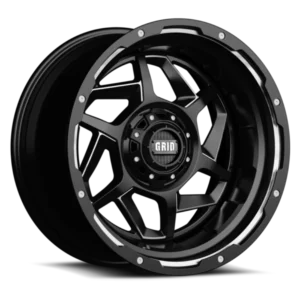 GRID Off-Road GD14 17x9.0 5x114.3/5x127 15mm Offset - Gloss Black / Milled