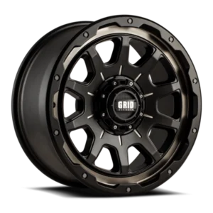 GRID Off-Road GD15 17x9.0 5x127/5x139.7 -12mm Offset - Double Dark Tint / Mt Blk Lip