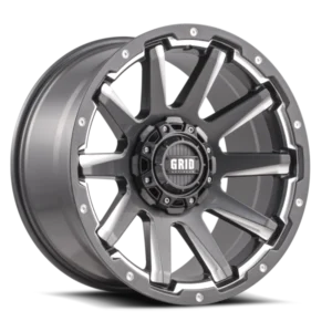 GRID Off-Road GD05 18x9.0 6x135/6x139.7 15mm Offset - Gloss Graphite / Milled
