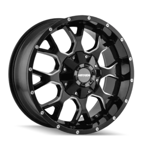 Wheel Group 8015 Warrior Black Milled Spokes 17x9 6x135/6x139.7 18mm Offset