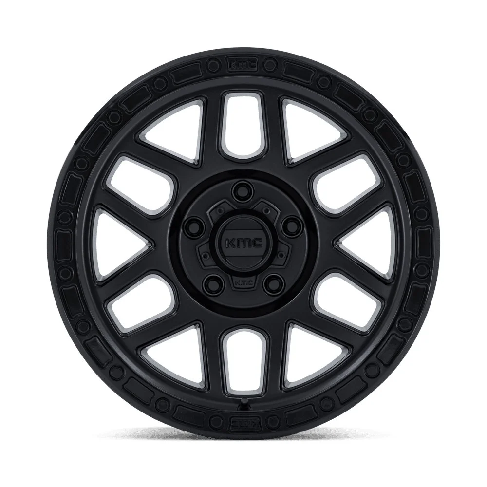 KMC KM544 Mesa 18x9 5x150 25mm Offset - Satin Black w/ Gloss Black Lip - Image 3