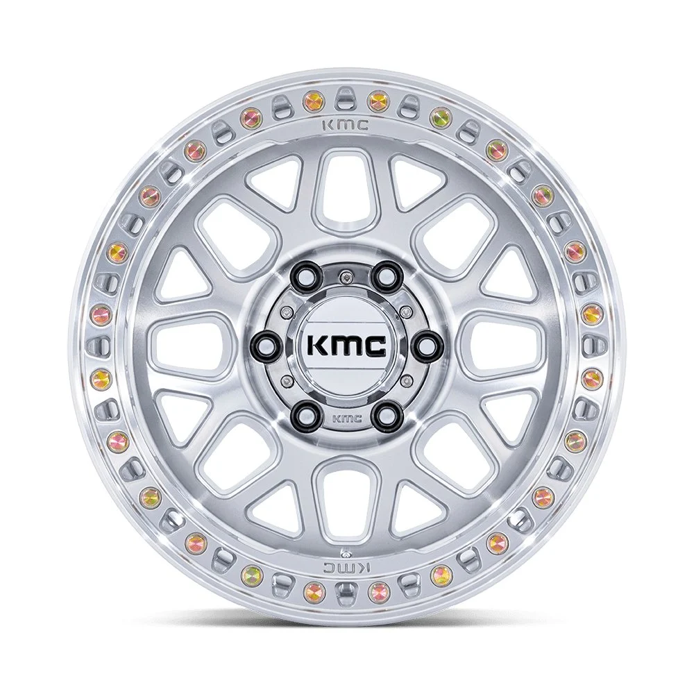 KMC KM549 GRS 17x9 6x139.7 0mm Offset - Gloss Silver Machined Face - Image 2