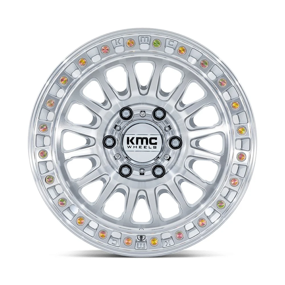 KMC KM552 IMS 17x8.5 5x127 25mm Offset - Gloss Silver Machined Face - Image 2