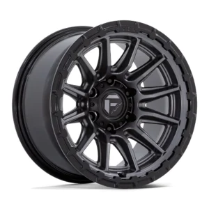 Fuel Off-Road FC866 Piston in Matte Gunmetal w/ Gloss Black Lip - photo may show a different lug count; this part is 6x135