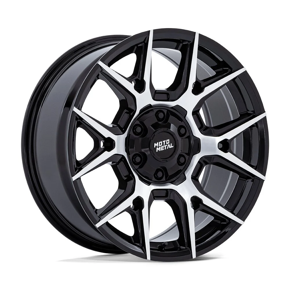 Moto Metal MO813 Mason in Gloss Black Machined - photo may show a different lug count; this part is 6x135/6x139.7