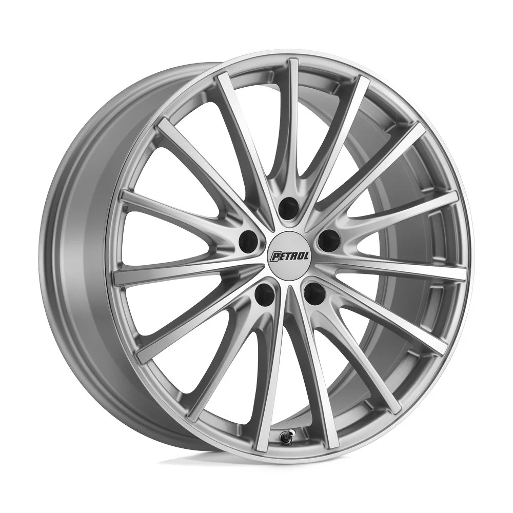 Petrol P3A in Silver Machined - photo may show a different lug count; this part is 5x120