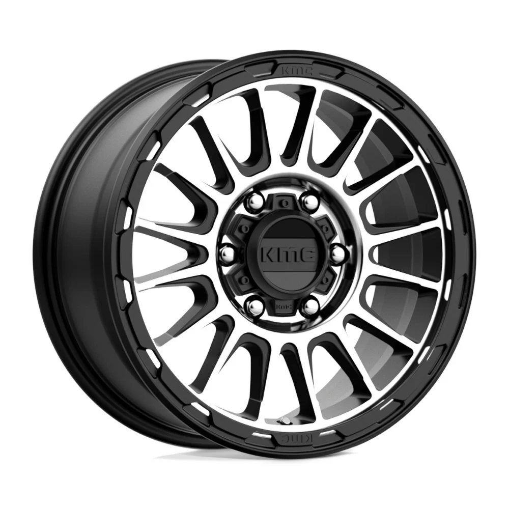 KMC KM542 Impact in Satin Black Machined - photo may show a different lug count; this part is 6x139.7