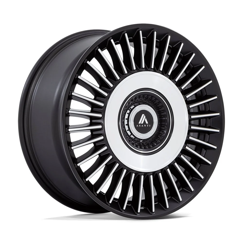 Asanti AB040 Tiara in Satin Black Machined - photo may show a different lug count; this part is 5x115/5x120
