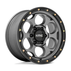 KMC KM541 Dirty Harry in Satin Gray w/ Black Lip - photo may show a different lug count; this part is 6x139.7
