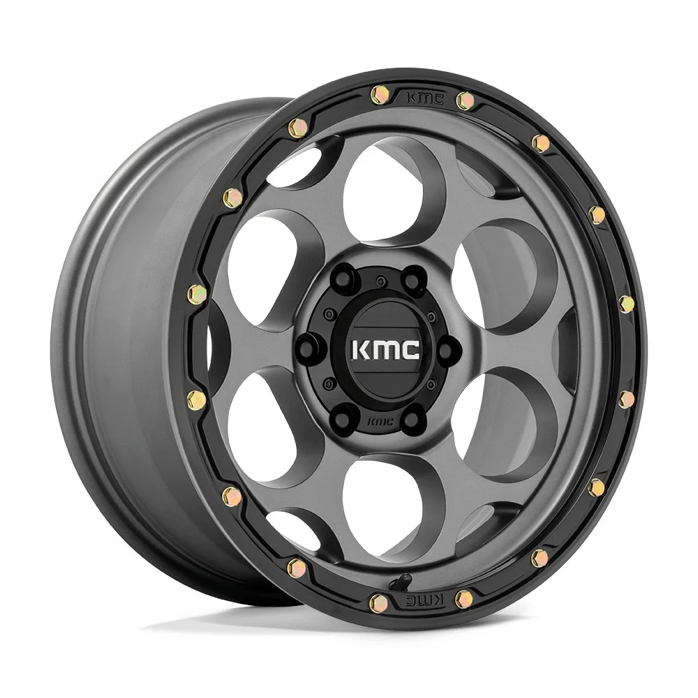 KMC KM541 Dirty Harry in Satin Gray w/ Black Lip - photo may show a different lug count; this part is 6x139.7