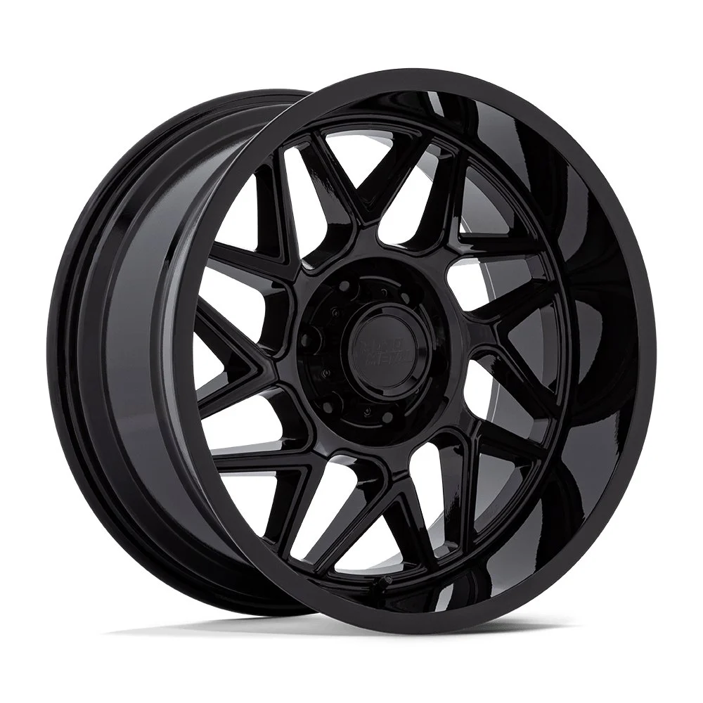 Moto Metal MO812 Turbine in Gloss Black - photo may show a different lug count; this part is 8x170