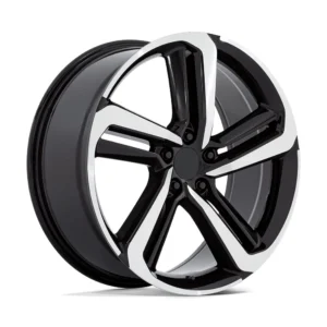 Performance Replicas PR216 in Gloss Black Machined - photo may show a different lug count; this part is 5x114.3