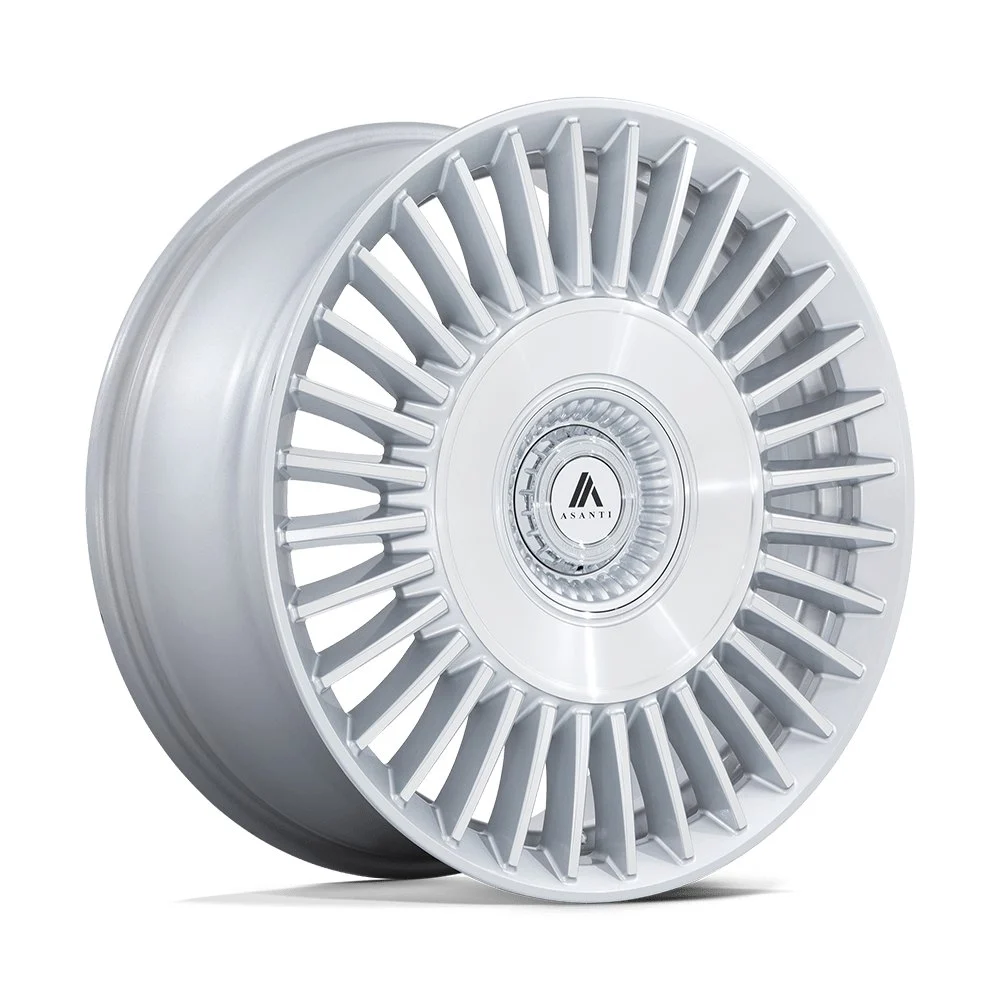 Asanti AB040 Tiara in Gloss Silver Machined - photo may show a different lug count; this part is 5x108/5x114.3