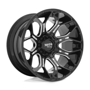 Moto Metal MO808 Sniper in Gloss Black Milled - photo may show a different lug count; this part is 8x170