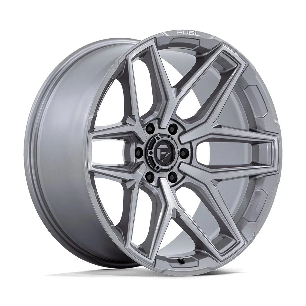 Fuel Off-Road FC854 Flux in Platinum - photo may show a different lug count; this part is 5x127