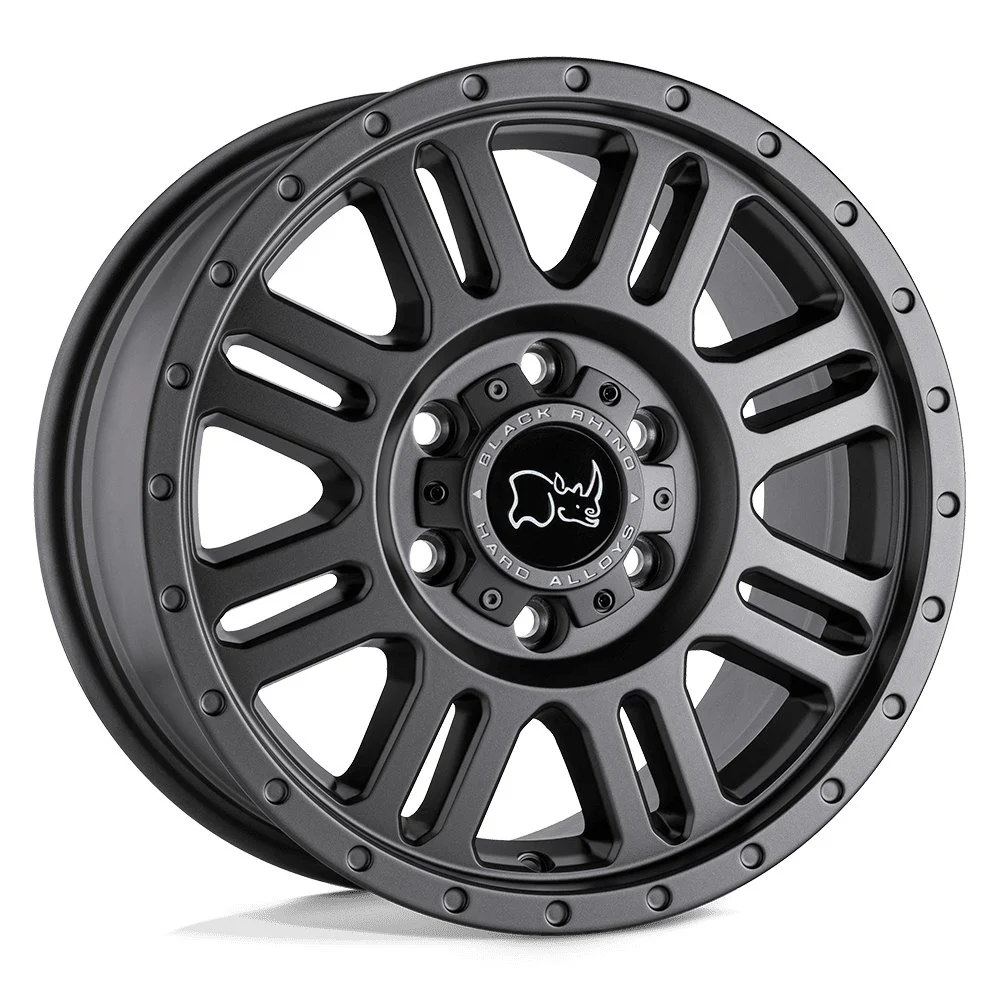 Black Rhino Yellowstone in Matte Gunmetal - photo may show a different lug count; this part is 5x130