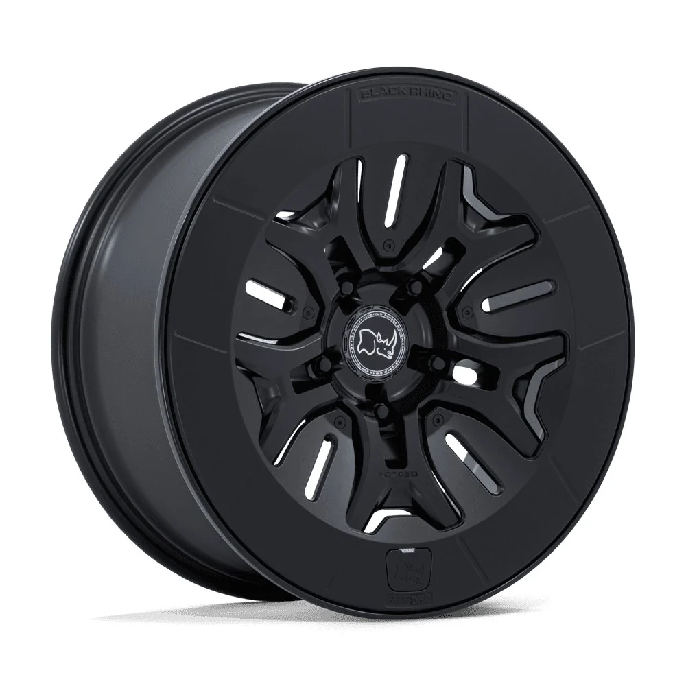 Black Rhino BR406 Rockledge in Matte Black - photo may show a different lug count; this part is 5x139.7