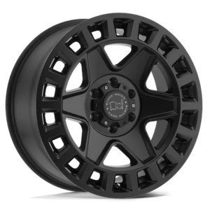 Black Rhino York in Matte Black - photo may show a different lug count; this part is 5x114.3