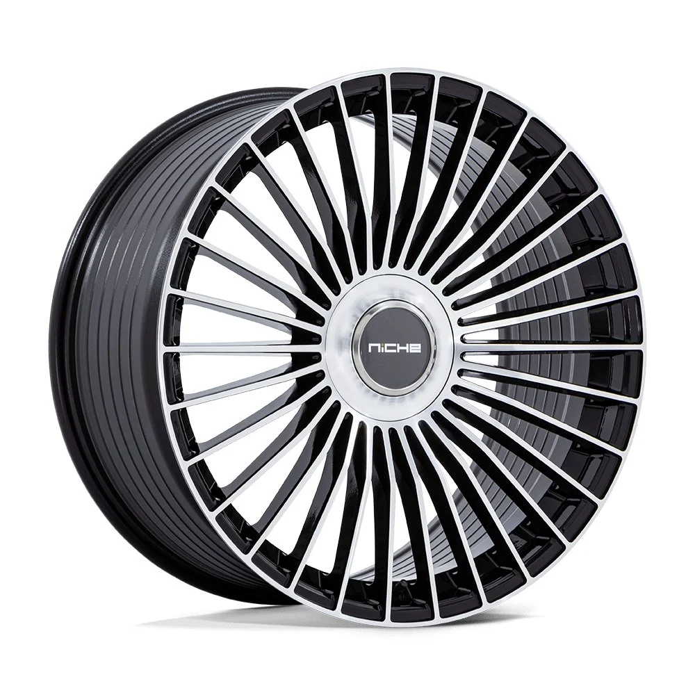 Niche NC282 Serene in Gloss Black Machined - photo may show a different lug count; this part is 6x135/6x139.7