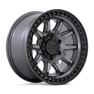 Black Rhino BR001 Calico in Matte Gunmetal Black - photo may show a different lug count; this part is 6x139.7