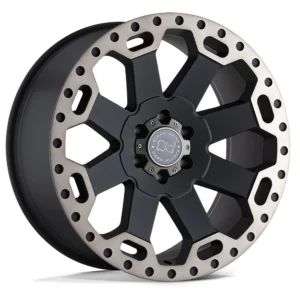 Black Rhino Warlord in Matte Black Double Dark Tint - photo may show a different lug count; this part is 6x139.7