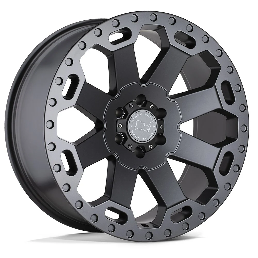 Black Rhino Warlord in Matte Gunmetal - photo may show a different lug count; this part is 8x170