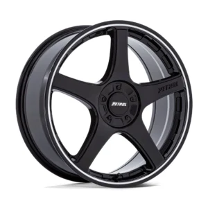 Petrol PE003 P2E in Gloss Black w/ Machined Lip - photo may show a different lug count; this part is 5x110/5x115