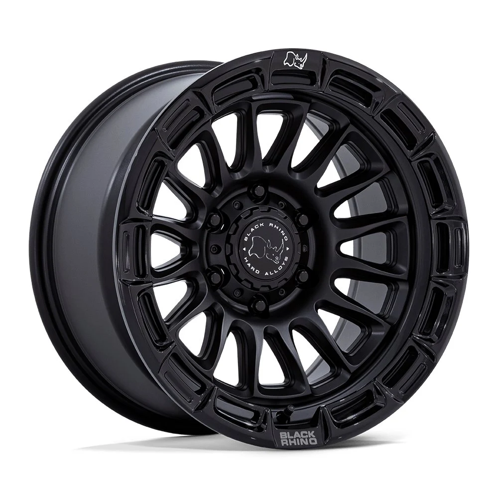 Black Rhino BR025 Rival in Matte Black / Gloss Black - photo may show a different lug count; this part is 5x127