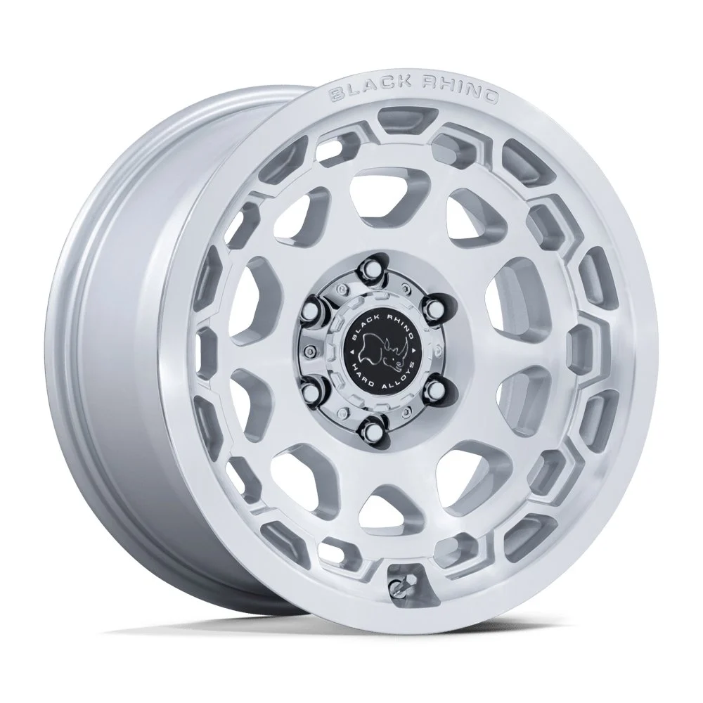 Black Rhino BR026 Congo in Gloss Silver Machined - photo may show a different lug count; this part is 6x139.7