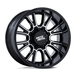 Moto Metal MO810 Legacy in Gloss Black Machined - photo may show a different lug count; this part is 8x165.1