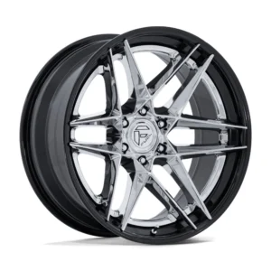 Fuel Off-Road FC408 Flight in Chrome w/ Gloss Black Lip - photo may show a different lug count; this part is 6x139.7