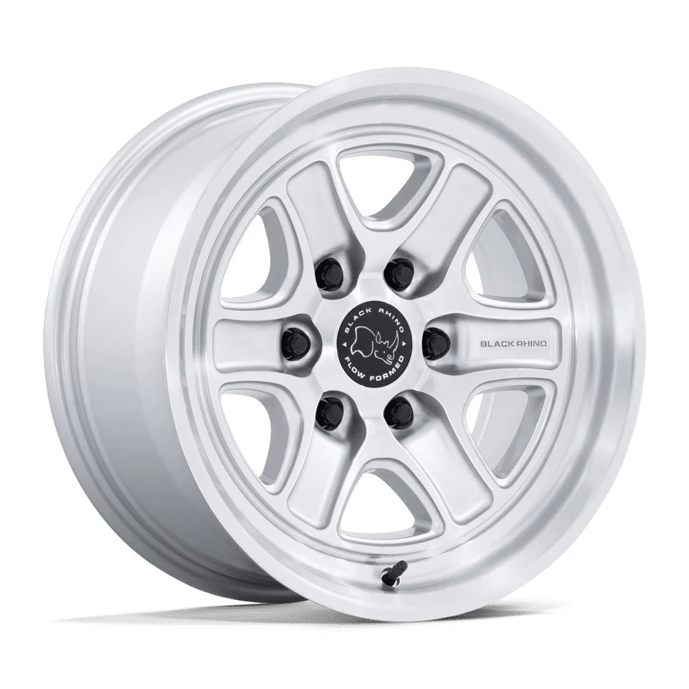 Black Rhino BR032 Echo in Gloss Silver Machined - photo may show a different lug count; this part is 6x139.7