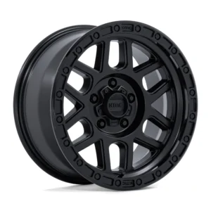 KMC KM544 Mesa in Satin Black w/ Gloss Black Lip - photo may show a different lug count; this part is 5x127