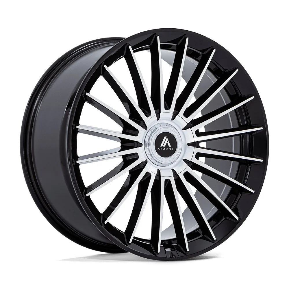 Asanti AB048 Viceroy in Gloss Black Machined - photo may show a different lug count; this part is 6x135/6x139.7