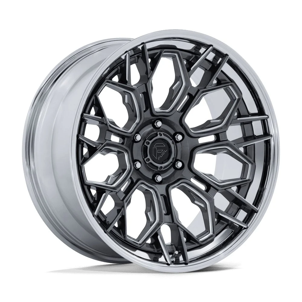 Fuel Off-Road FC409 Hive in Gloss Gunmetal w/ Chrome Lip - photo may show a different lug count; this part is 6x139.7