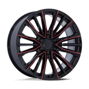 Performance Replicas PR223 in Gloss Black Milled Red - photo may show a different lug count; this part is 6x139.7