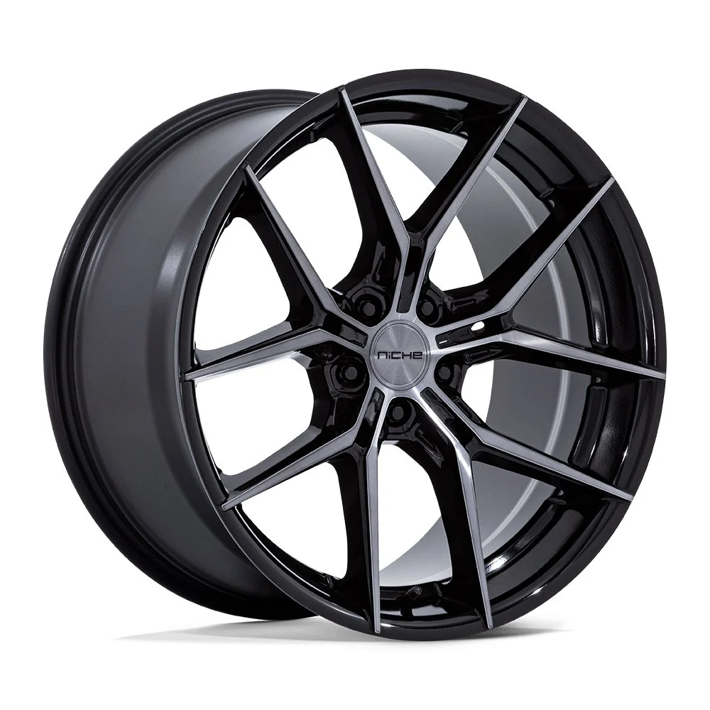 Niche NC279 Prodigy 5 in Gloss Black Double Dark Tint - photo may show a different lug count; this part is 5x127