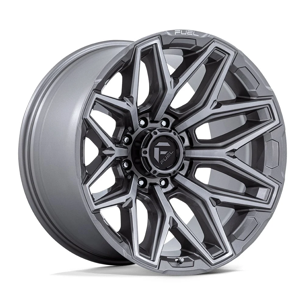 Fuel Off-Road FC854 Flux in Platinum - photo may show a different lug count; this part is 8x180