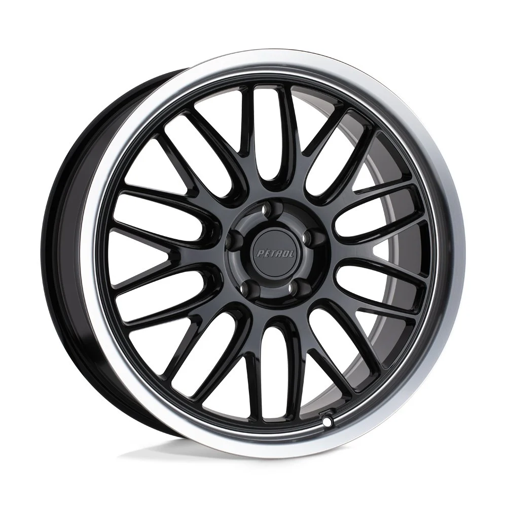 Petrol P4C in Gloss Black Machined - photo may show a different lug count; this part is 4x100